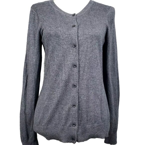 Contemporaine Simons Grey Long Sleeve Button Down Cardigan Sweater Womens Med - Picture 2 of 10